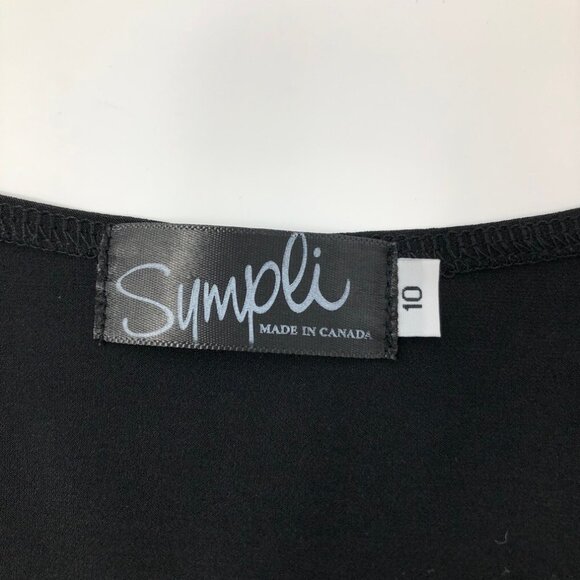 Sympli Black Stretch Knit Tunic Size 10 3/4 Sleeve - Picture 5 of 7